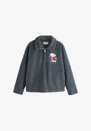 REGULAR FIT - HALF ZIP BORG - Pulover din fleece - charcoal grey snoopy