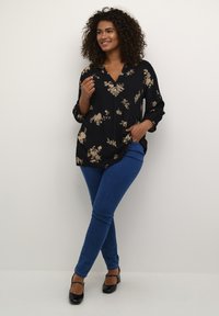 Kaffe Curve CLAIRA  - Blůza - black brown flower print