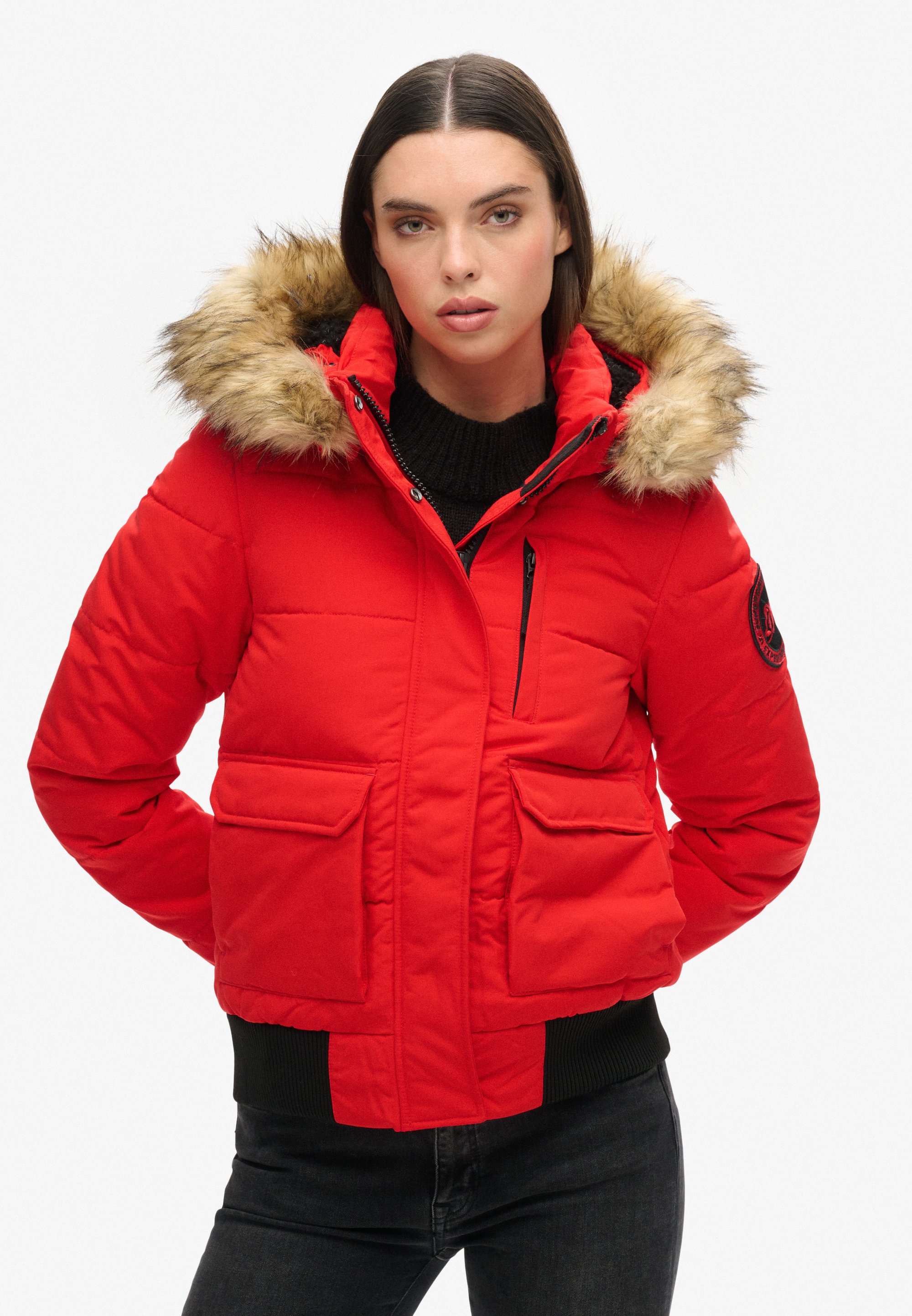 Superdry EVEREST PUFFER - Winter jacket - high risk red/red - Zalando