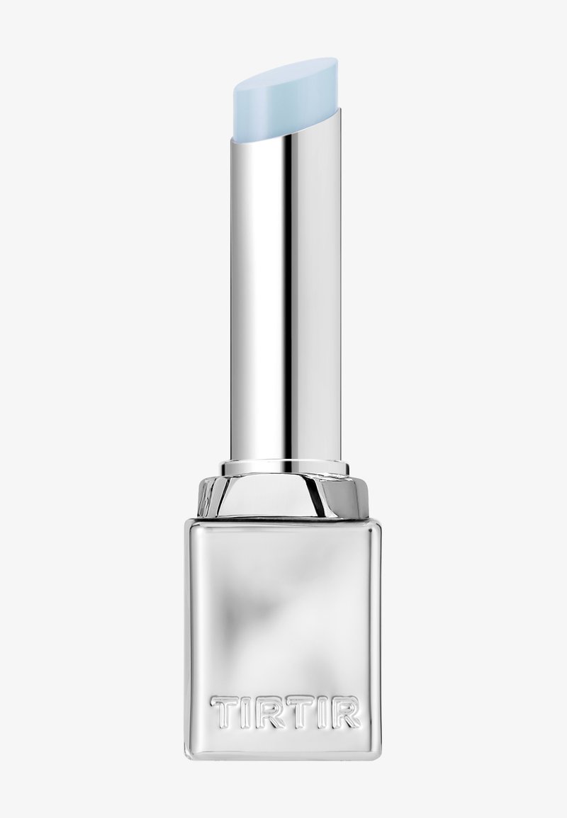 Lepomade i en firkantet sølvbeholder med en glatt overflate. Lepomaden er lyseblå med en avrundet kant på toppen.