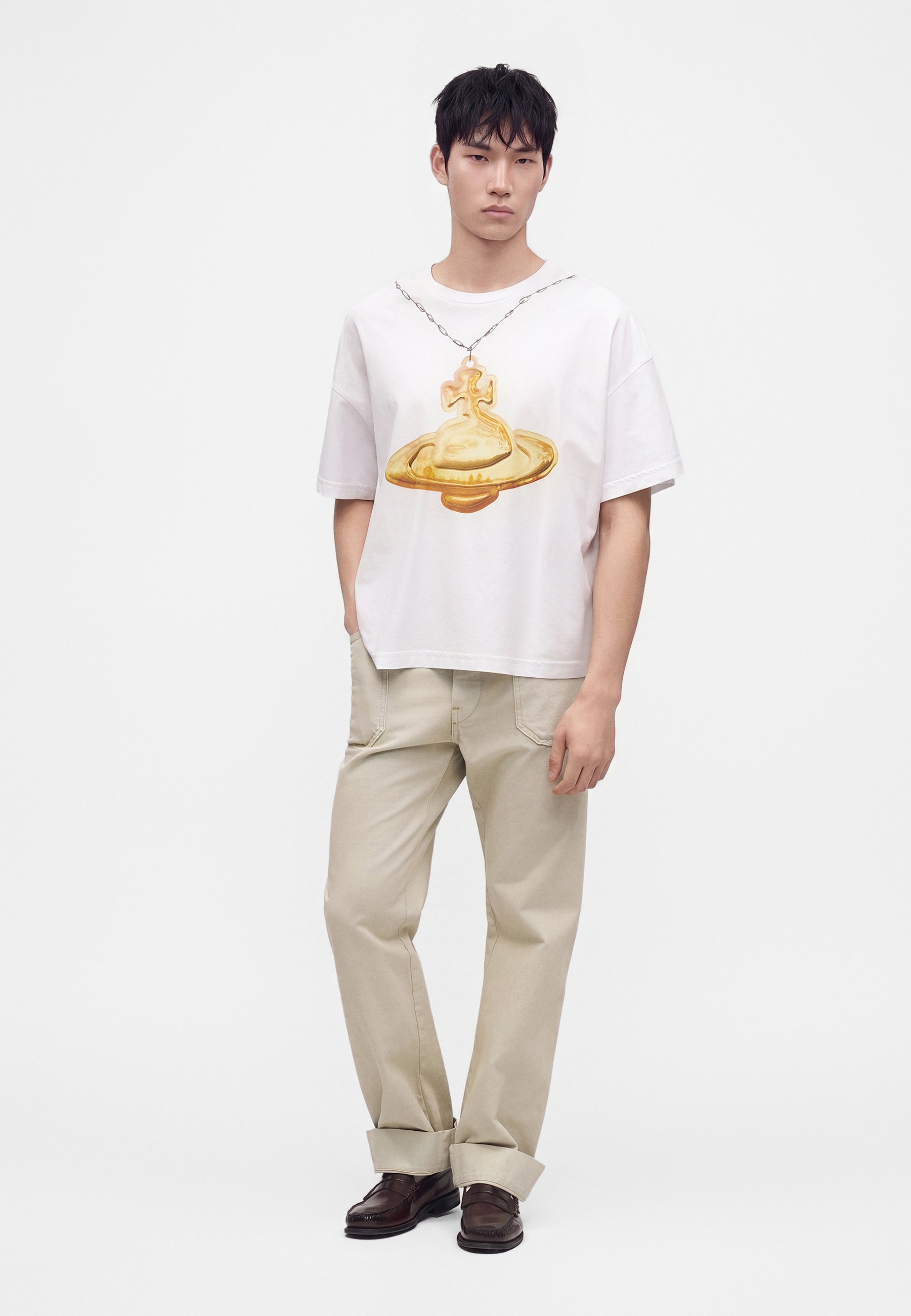 Vivienne Westwood GOLD ORB OVERSIZED - Print T-shirt - white