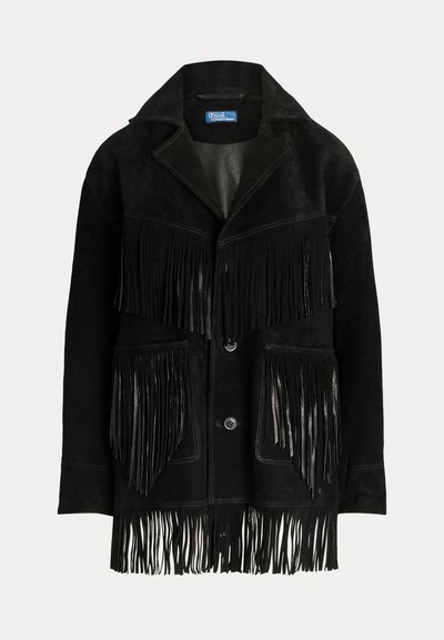 Polo Ralph Lauren FRINGE SUEDE WESTERN JACKET - Leather jacket - black