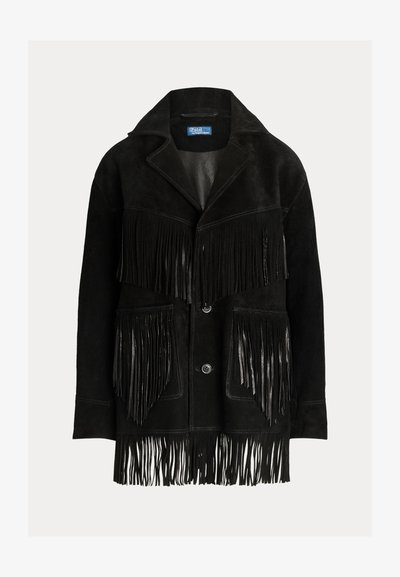 Polo Ralph Lauren FRINGE SUEDE WESTERN JACKET - Leather jacket - black