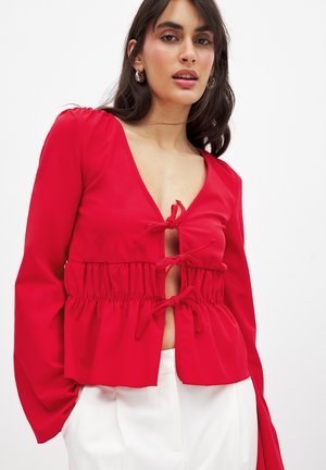 FRONT TIE - Blúzka - red