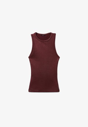 Tezenis, METALLIC-EFFECT HALTERNECK - Top - red