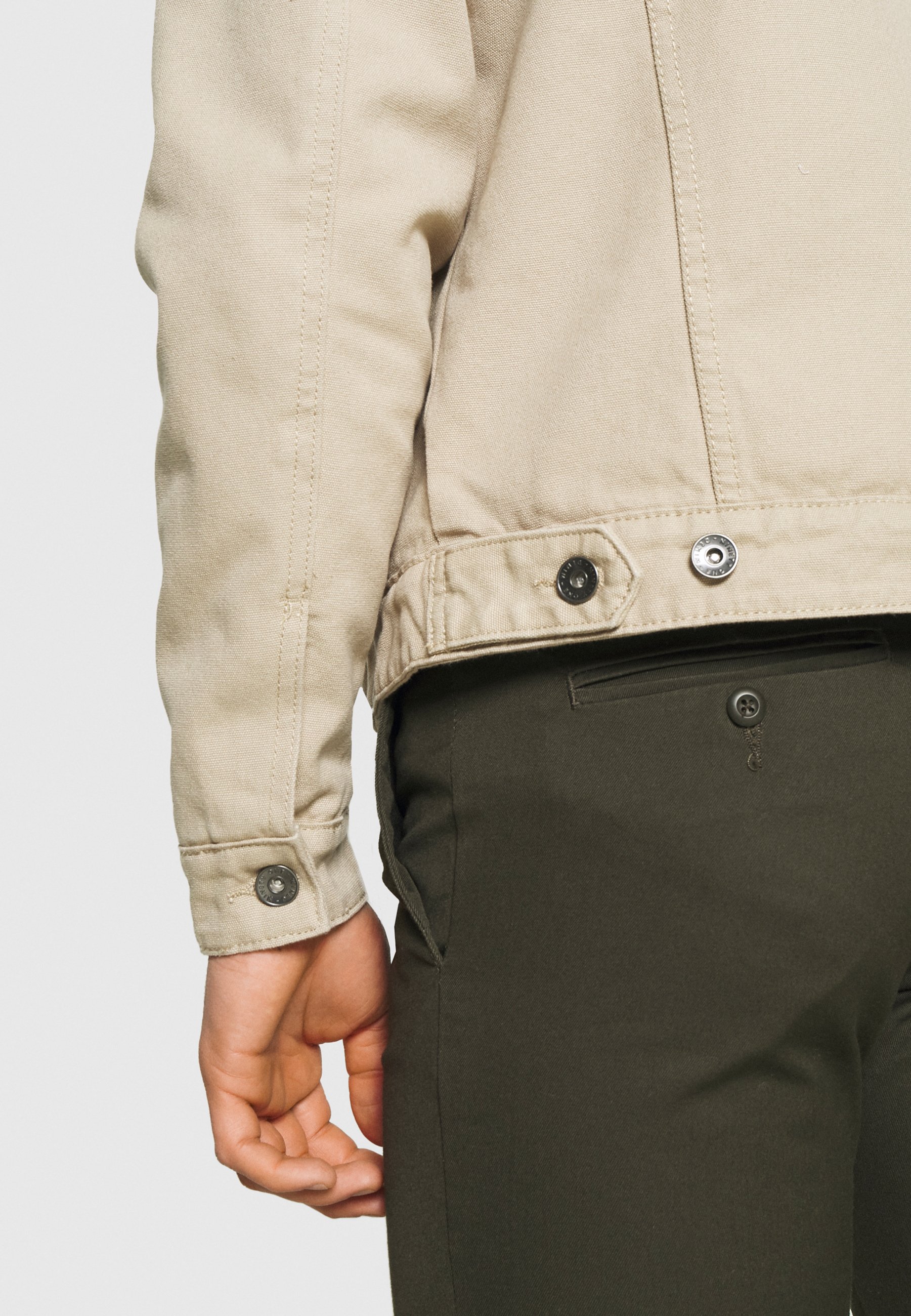 Women UNISEX BORG JACKET - Denim jacket - stone Women UNISEX BORG JACKET - Denim jacket - stone