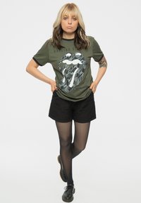 Paradiso Clothing THE ROLLING STONES BLACK & WHITE TONGUE RINGER - Print T-shirt - green