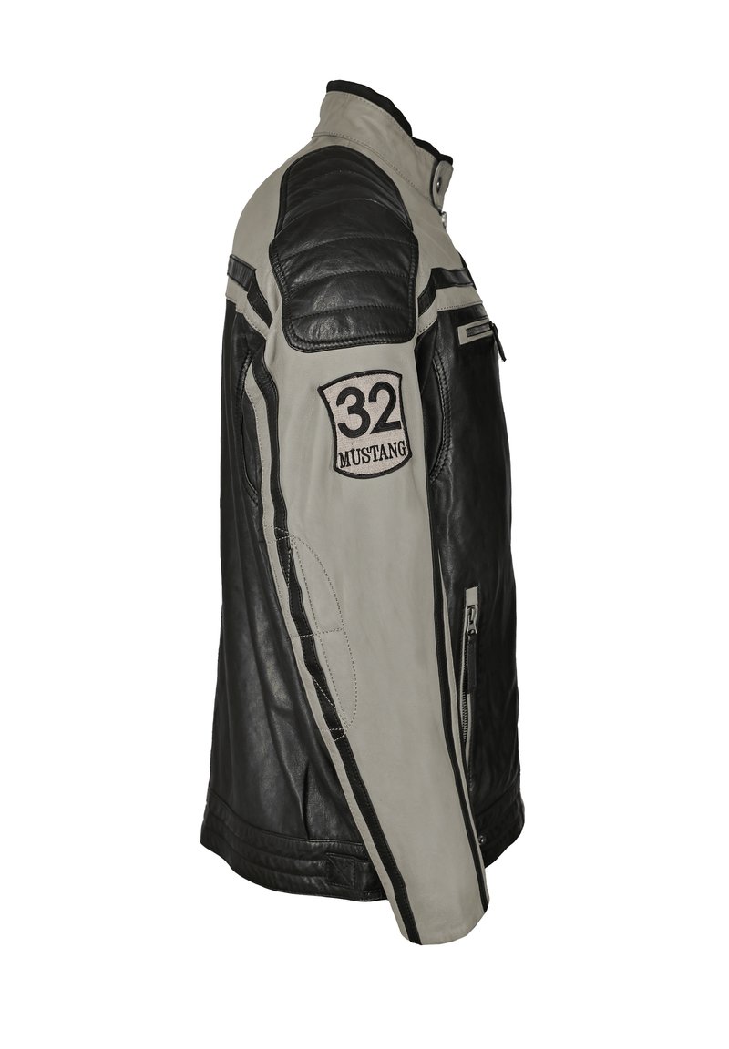 Herren Leichte Jacken | Mustang Lederjacke black grey/schwarz - TS42834 Herren Leichte Jacken | Mustang Lederjacke black grey/schwarz - TS42834