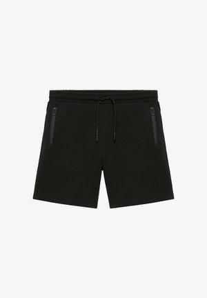 PULL&BEAR, REGULAR FIT JOGGER - BERMUDA SHORTS - Træningsbukser - black