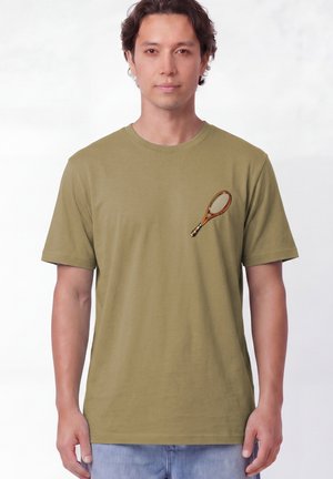 watapparel TENNISSCHLÄGER UNISEX - T-shirt imprimé - faded olive