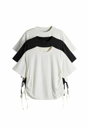 REGULAR FIT - 3 PACK TIE SIDE - T-shirt basic - black grey white