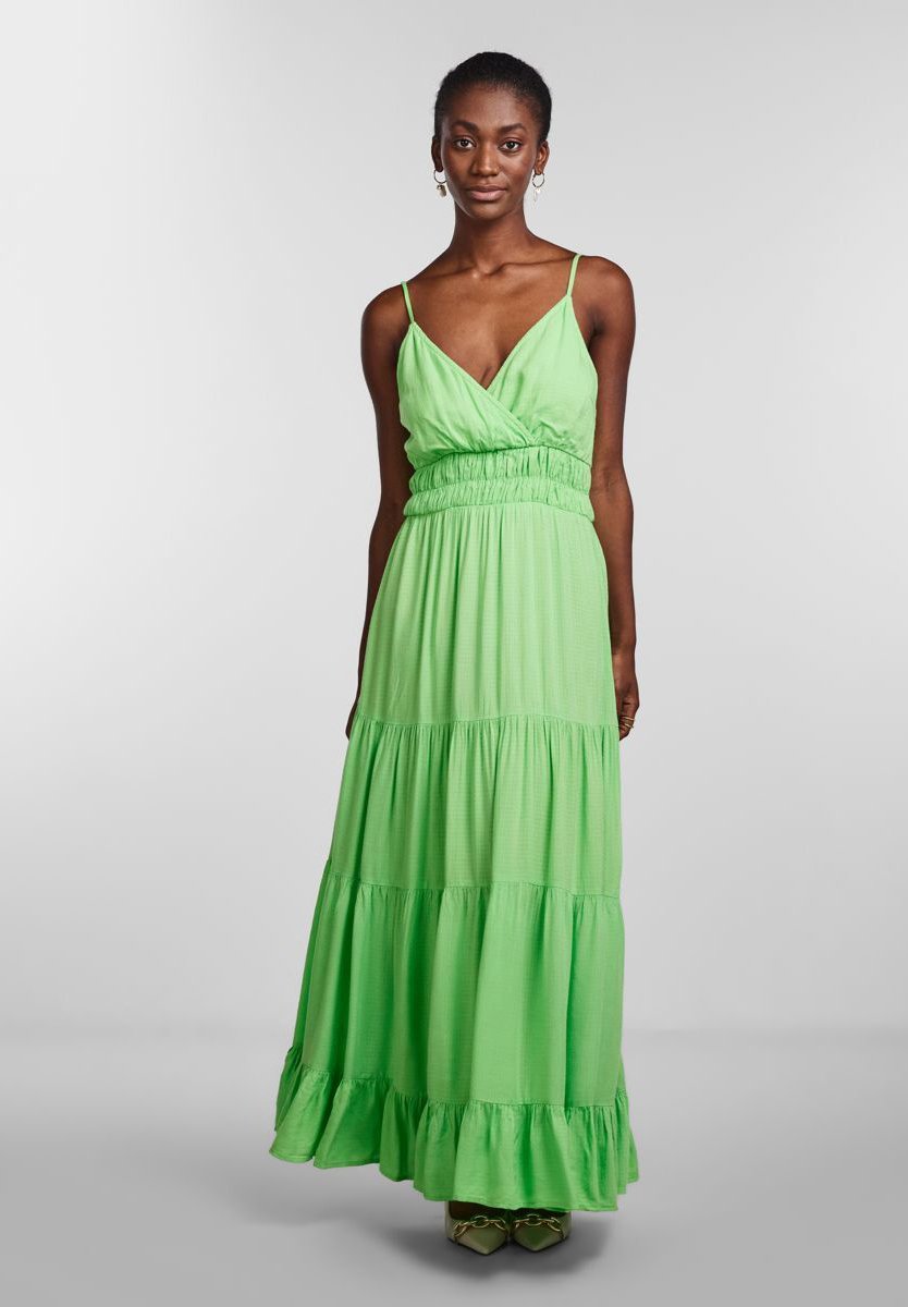 green summer maxi dress Darlene Vintage Swing Dress in Dark Green Plaid Print main image 1