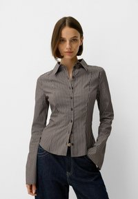 Bershka - Button-down blouse - dark brown Thumbnail Image 1