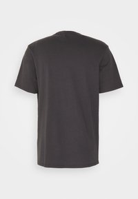 T-shirt en coton noir uni à manches courtes, présenté de dos sur fond blanc.