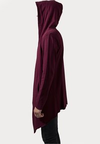 Urban Classics LONG HOODED OPEN EDGE CARDIGAN - Majica s kapuljačom i patentnim zatvaračem - burgundy