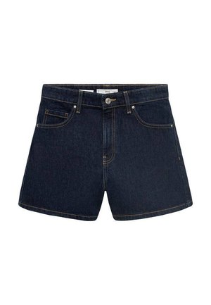Mango HIGH-WAISTED STRAIGHT-FIT  - Džínové kraťasy - blue