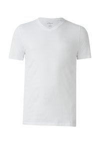 MIT V-AUSSCHNITT UND LOGO - T-shirt basic - weiß