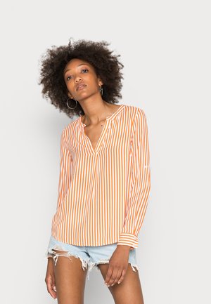 VMANNA V NECK SHORT - Camicetta - snow white/persimmon orange