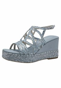 Sandales Compensées Paris Hilton Argentées - Taille 8.5 US - Talon 4.5 Pouces - Excellent état Occasion