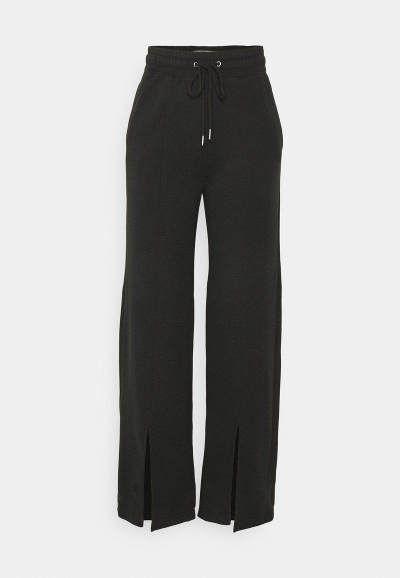 Abercrombie & Fitch SPLIT HEM WIDE LEG Trousers black Zalando