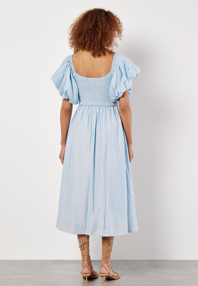 blue milkmaid midi dress Yours Women's Plus Size Blue Ditsy Floral Linen Milkmaid Dress Size 22-24