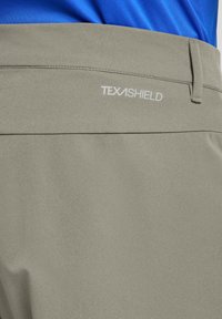 Pantalons TEXASHIELD gris clair avec une texture lisse, dotés d'une taille droite et de détails de couture subtils en haut.