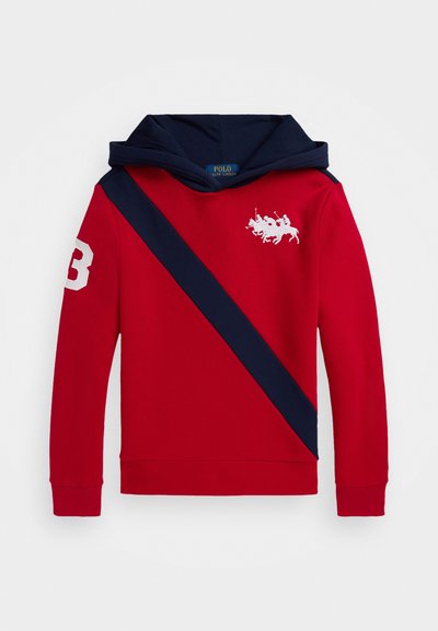 Polo Ralph Lauren TRIPLE PONY FLEECE HOODIE - Φούτερ με κουκούλα - red/refined navy