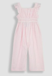 JoJo Maman Bébé SEERSUCKER STRIPE FRILL SHOULDER - REGULAR FIT - Overal - pink