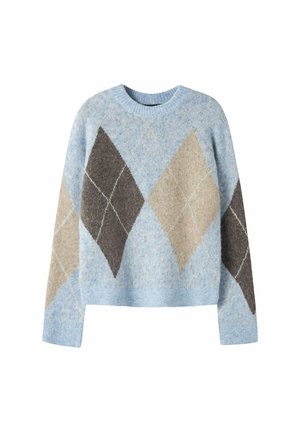 LMTD, KNITTED PULLOVER CHECKED - Pullover - kentucky blue