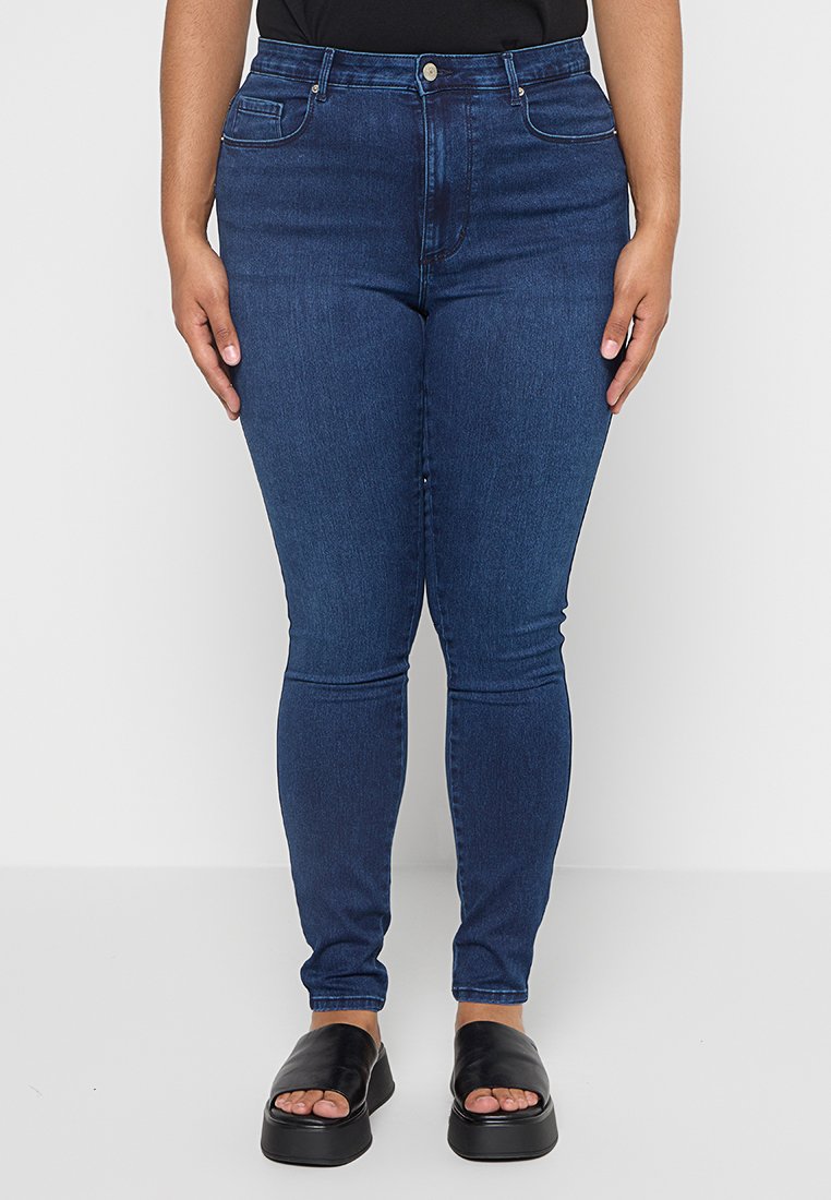 ONLY Carmakoma Jeans Skinny Fit donkerblauw