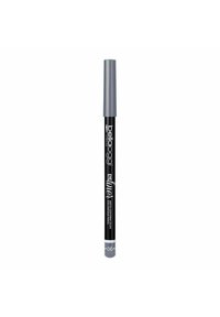Pencil per contorno occhi nero con finitura opaca, dotato di un cappuccio grigio rotondo e dettagli in argento. Contrassegnato con "06" per la designazione del colore.
