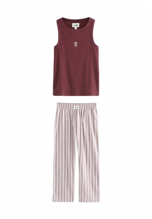 REGULAR FIT -  VEST AND LONG LEG  - Pyjama set - burgundy red stripe