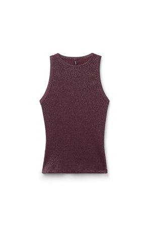 Intimissimi, RIBBED LAMÉ - Top - mottled dark red