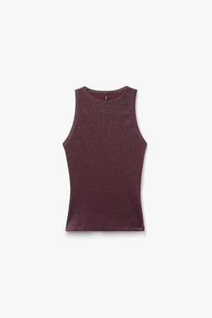 Intimissimi, RIBBED LAMÉ - Top - mottled dark red