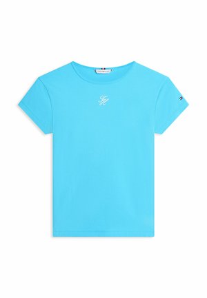 Tommy Hilfiger, TEXTURED LOGO SLIM - T-shirt basique - frigid blue