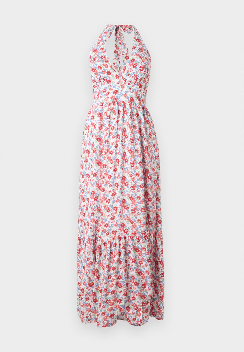 hollister halter maxi dress Hollister Chiffon Open Back Halter Maxi Dress Women's S Blue Boho Cottagecore