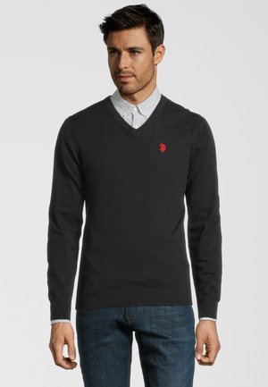 U.S. Polo Assn. V AUSSCHNITT - Pulover - schwarz