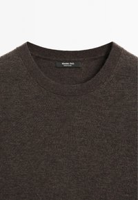 Massimo Dutti SHORT-SLEEVE  - Basic T-shirt - mottled dark brown