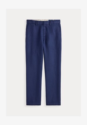 Polo Ralph Lauren, MANHASSET CLASSIC FIT LINEN COTTON PANT - Nohavice chinos - newport navy mini houndstooth