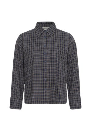 My Essential Wardrobe, MWLENNIE BOXY CHECK SHIRT - Blúzka so zapínaním na gombíky - dark sapphire blue check