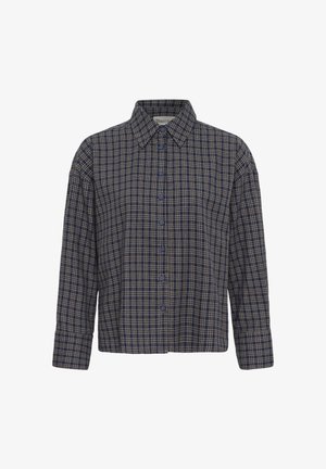 My Essential Wardrobe, MWLENNIE BOXY CHECK SHIRT - Blúzka so zapínaním na gombíky - dark sapphire blue check
