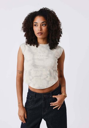 FADED - T-shirt imprimé - crème camel