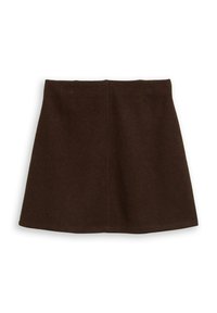 Fustă în formă de A - dark pecan brown melange