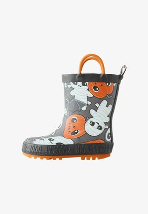 Next, HANDLE WELLIES. - REGULAR FIT - Bottes en caoutchouc - black/orange halloween