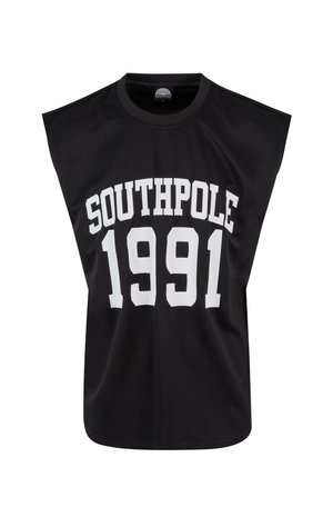 Crna pamučna majica bez rukava s podebljanim bijelim slovima koja ispisuju "SOUTHPOL 1991." Ima zaobljeni dekolte i široki kroj.