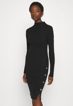 VISOLTO BUTTON DRESS - Shift dress - black