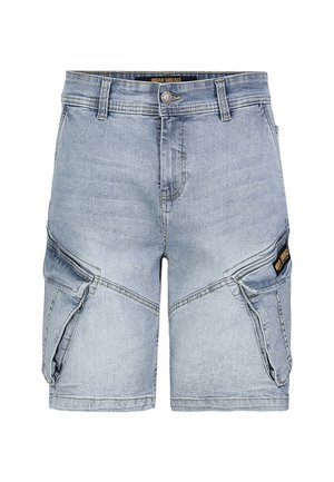CARGO BERMUDA MIT SEITENTASCHEN  - Denim shorts - hellblau