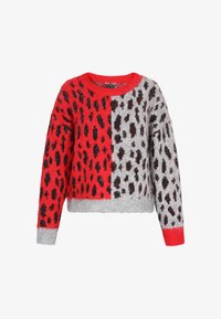 Selected, grey melange red leo