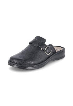 Pantolette flach - schwarz