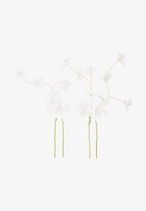 Celebride HAIRPIN WITH FLOWER AND BEADS 2 PACK - Accessori capelli - white gold coloured